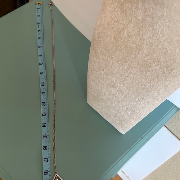 Long Silver Tone Teardrop Pendant Necklace Smoky Crystal 36” - Picture 6 of 6